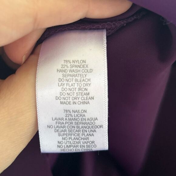 Alex Evenings Dark Purple Draped Embellished Sleeveless Sheath Dress - Picture 8 of 9